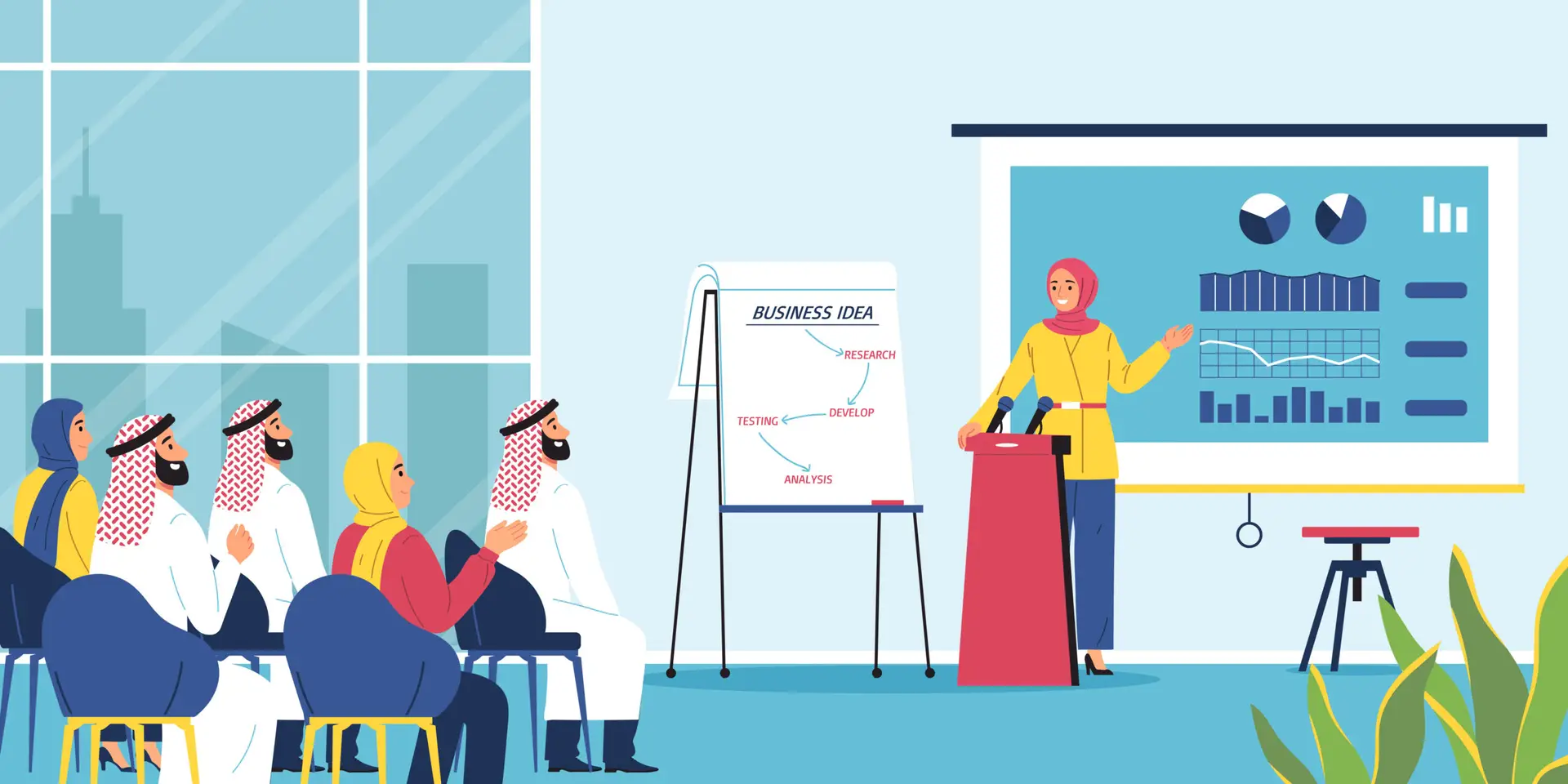 Muslim businesswomen composition with indoor office scenery with coworkers at meeting with female presenter at desk vector illustration SSUCv3H4sIAAAAAAACA01RwWrDMAz9FaNzWDd2y3HQDQaD0h3LDoqjpCK2FWwnWSn598lNC7tJek96z89XaDCxhfoK7NyUcsTMEqB+qYBazhIZHdTPawUpY54SJeVqZzFTr+itfxw5XcscanibEgdKaffOAYMl0PWpUeBAMjqCtXowj+S4L4oPxhcnS85hIJkSrD8VYE/BXoqs6kZyhDcXJ4WGJVP0d0sztyRbiVPLpYRZLDrFX4tlfZ74Mu0jjme2kWeKpW8p2Vi0p+TYm+bufhFPwVjxoyQusZiF89lwaEWika5jS0bdBoqXDbKySBwoJoPZeKLMod+Qjjw6MmOkREFNF4LKDmYmqymb/+k/mb1Gj43y94dvg6E1RwqtLnEwn4cP00n0ml4F+bdkCNU9zO1W2rVkpZyaS/Ay6G+u6/oHsjHQqusBAAA=